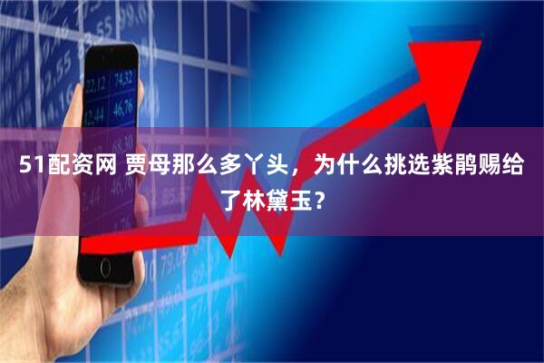 51配资网 贾母那么多丫头，为什么挑选紫鹃赐给了林黛玉？