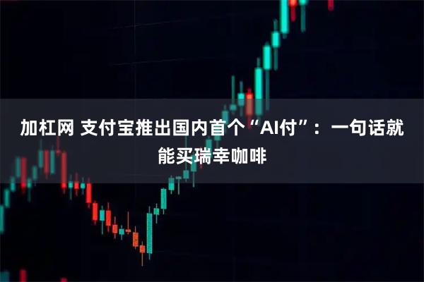加杠网 支付宝推出国内首个“AI付”：一句话就能买瑞幸咖啡