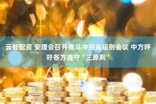 云智配资 安理会召开俄乌冲突高级别会议 中方呼吁各方遵守“三原则”